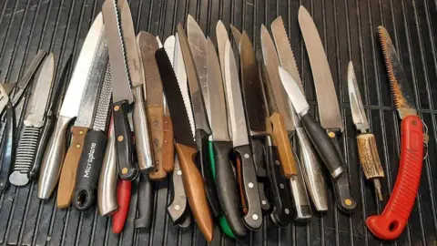 Cambridgeshire Police Various blades, including some with serrated edges