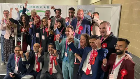 Ben Schofield/BBC Labour campaigners celebrating