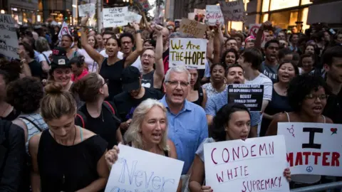 Getty Images Protests outside Trump Tower