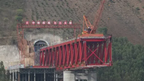 TPG/Getty The Yumo railway from China to Laos under construction in Yuxi, Yunnan, China on 26 May, 2019