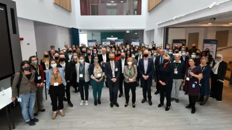 Sean Dillow People at the opening of the Rosalind Franklin Building in Harwell