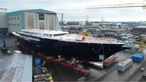 Superyacht in docks