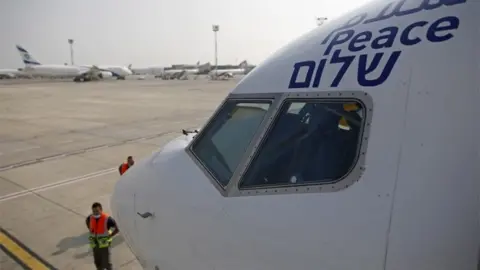 EPA Israeli El Al plane which will fly to Abu Dhabi (31/08/20)