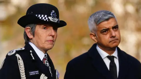 PA Media Dame Cressida Dick and Mayor of London Sadiq Khan