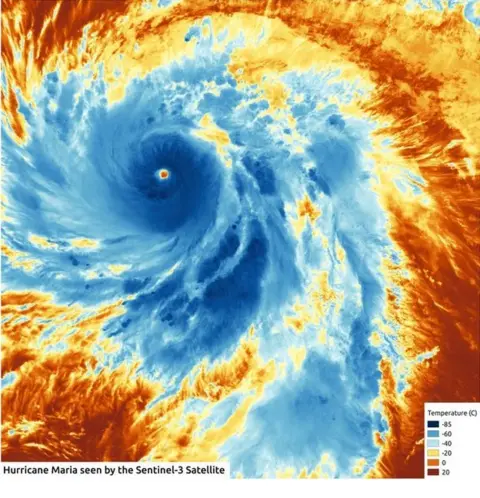 Copernicus Data/Esa/NCEO/@SIMON_SAT Last year's Hurricane Maria