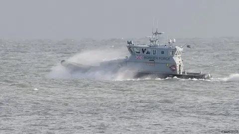 Getty Images Border Force vessel on patrol in the English Channel