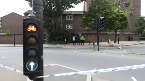 PA Media Crime scene at Wandsworth