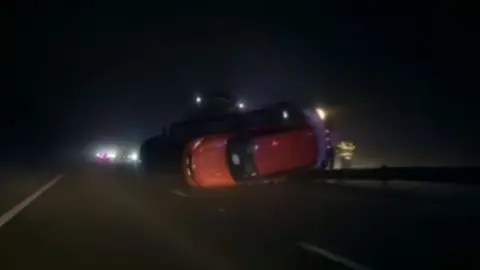 Overturned transporter