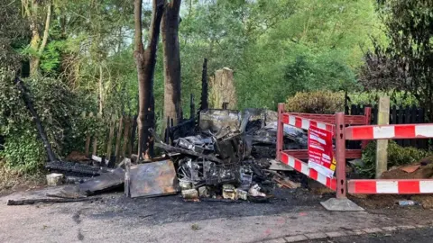 BBC The kiosk at Flatford Mill was destroyed by fire