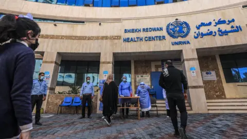 EPA Unrwa's Sheikh Radwan Health Centre in Gaza City (24 February 2021)