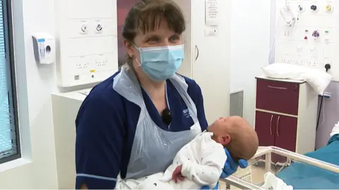 Senior Charge Midwife Pamela Halliday says fewer mothers are being transferred to the mainland