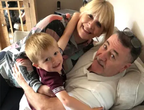 Angie McKenzie Mason McKenzie with his granny, Angie, and granddad, Colin