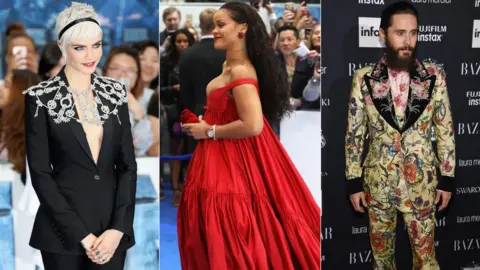 Getty Images Cara Delavigne, Rihanna, Jared Leto
