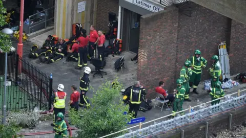 Getty Images Emergency services at Grenfell Tower