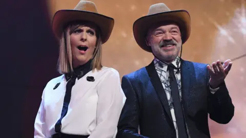 Mel Giedroyc and Graham Norton