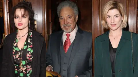 PA/Getty Images Helena Bonham Carter, Sir Tom Jones and Jodie Whittaker