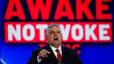 Reuters Hungarian PM Viktor Orban speaks at a Texas conference in August 2022