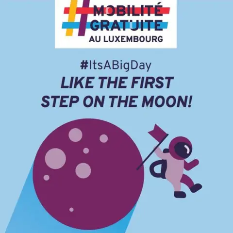 Luxembourg government A campaign poster compares the change to the first walk on the Moon