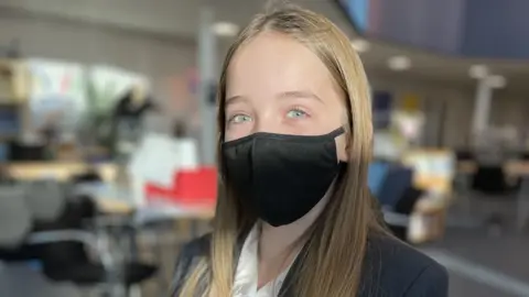 BBC Pupil wearing mask