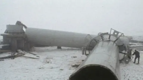 Collapsed TV tower