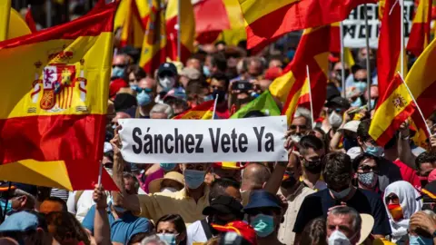 Getty Images Protesters in Madrid