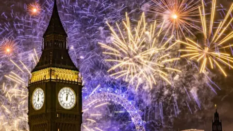 Getty Images Big Ben and fireworks