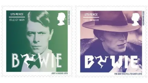 IOM POST A selection of David Bowie stamps