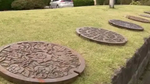 NHK Maebashi's used manhole covers ready for collection