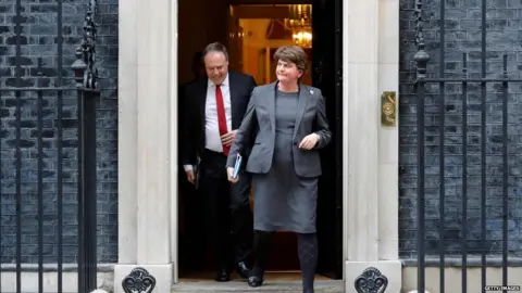Getty Images Arlene Foster and Nigel Dodds leave No 10 Downing Street in September 2019