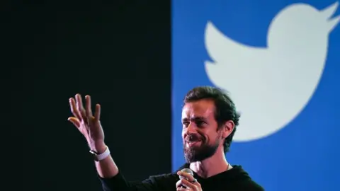 Getty Images Twitter CEO and co-founder Jack Dorsey gestures while interacting with students at the Indian Institute of Technology (IIT) in New Delhi on November 12, 2018.