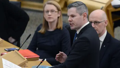 Getty Images Derek Mackay in the Scottish Parliament