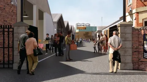 Melton Borough Council Artist impression of food market