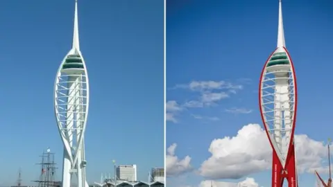 David Walton/Emirates The Spinnaker Tower before and after