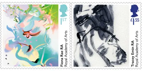 Royal Mail Fiona Rae and Tracey Emin stamps