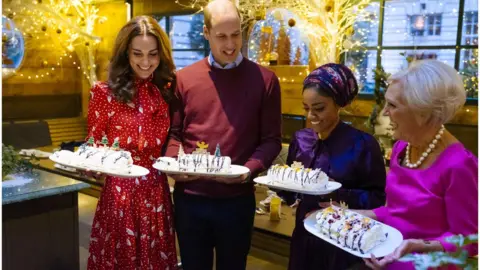 The Duchess of Cambridge with Nadiya Hussain andMary Berry