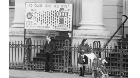 Getty Images A peace campaign poster in Northern Ireland in 1974