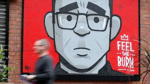 PA Media Street mural of Andy Burnham in the Northern Quarter, Manchester