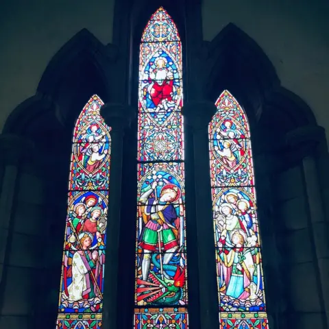 JCB Stained glass window