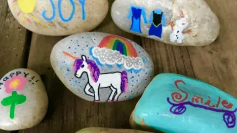 Christy Christy and her daughter Mia have been painting stones and leaving them for other children to find