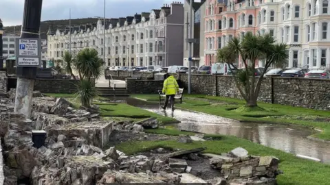 Walls collapsed in Douglas promenade's Sunken Gardens