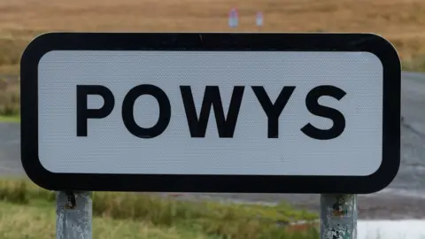 Getty Images Picture of Powys sign