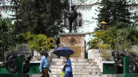 AFP/Getty A memorial to the Football War in Honduras