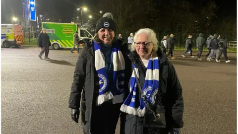 BBC/Dan Sexton Sarah and Maryan are both Brighton fans