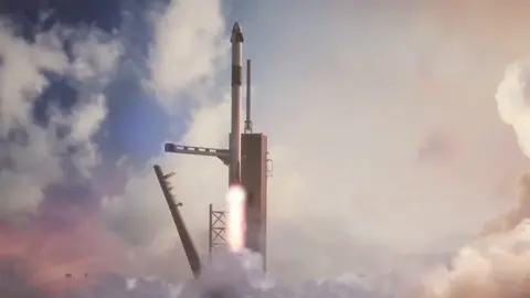 Artist's impression of SpaceX launch