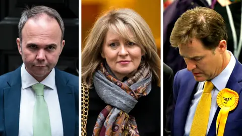 Getty Images Composite image of Gavin Barwell, Esther McVey and Nick Clegg