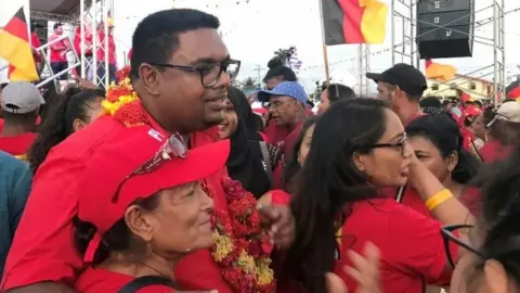 Reuters Irfaan Ali meets with supporters, ahead of the March 2nd presidential election, in Georgetown, Guyana January 18, 2020