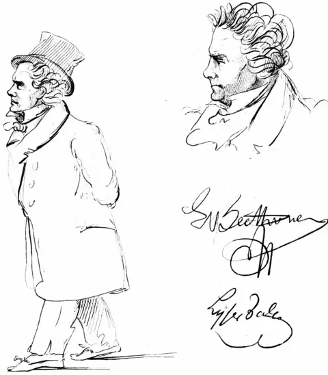 Getty Images Beethoven sketched by J P Lyser