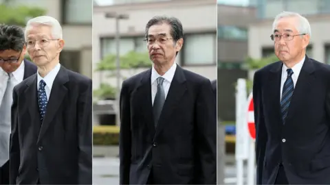 AFP Tsunehisa Katsumata (L), Ichiro Takekuro (C) and Sakae Muto (R)