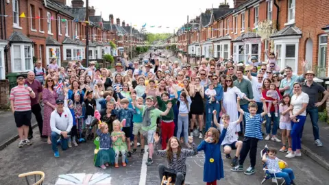 Philippa Gedge Street party in Fairfield Road, in Winchester
