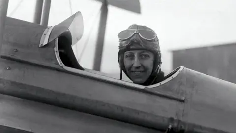 PA Amy Johnson sat in cockpit